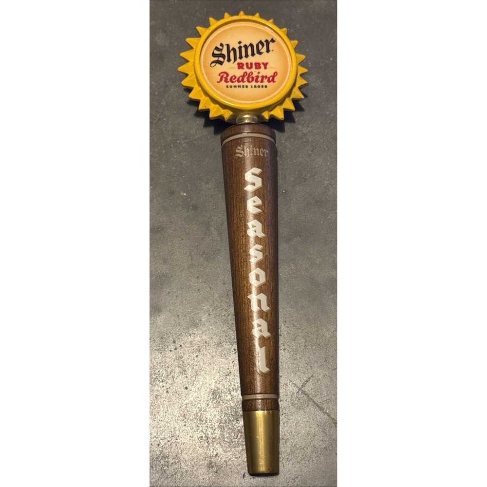 Vintage Shiner‎ Ruby Redbird Summer Lager Beer Tap Pull Handle Wood 11.5"